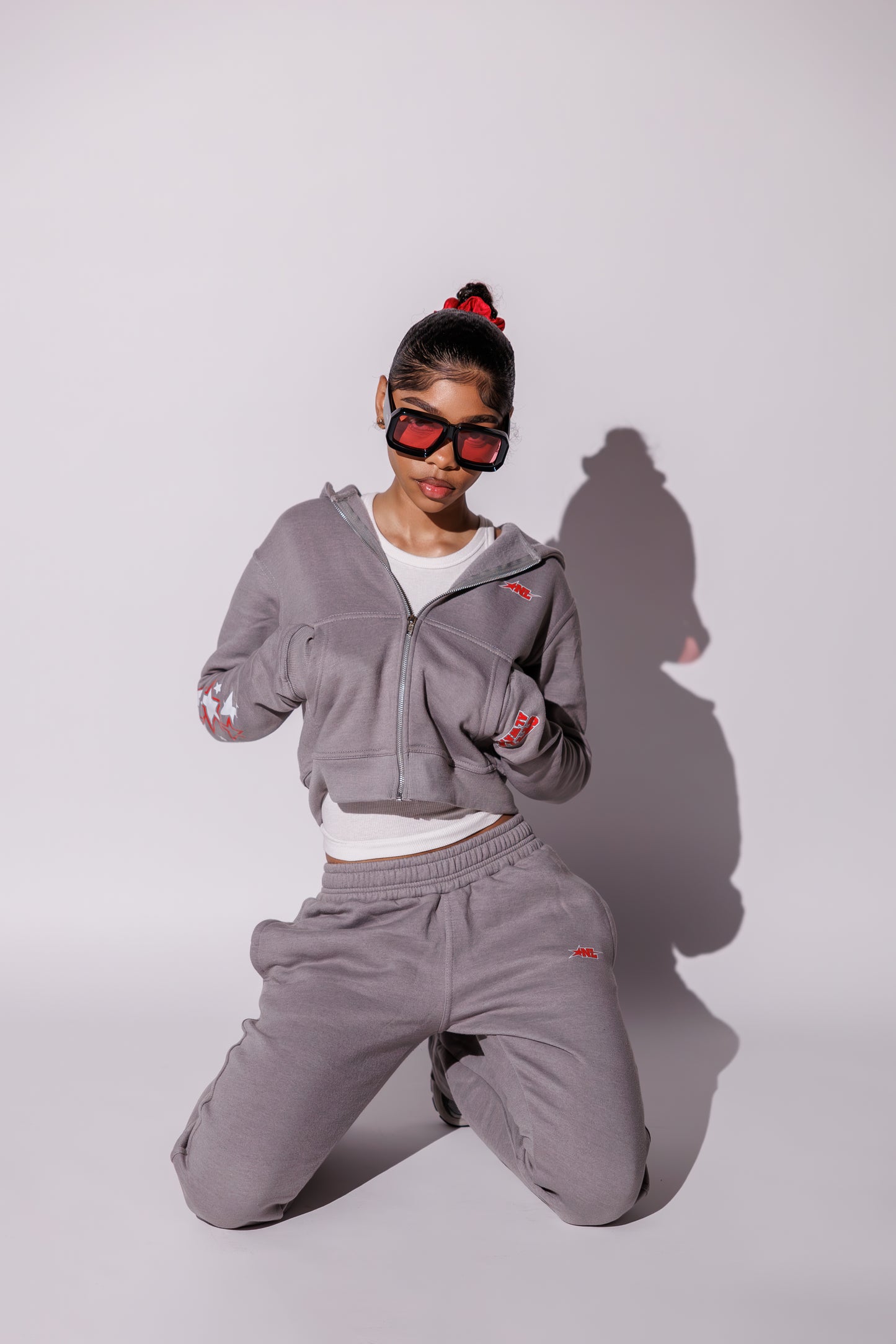 STARLET SWEATSUIT-HEATHER RED